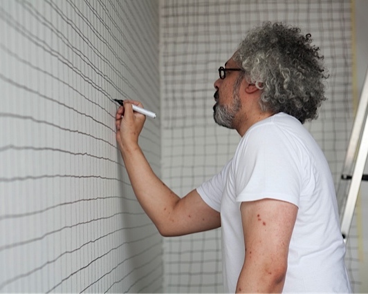 Silvio Salgado: How Did I Get Here (2014), site-specific installation, mixed media (work in progress). Click on the image to download a high-resolution image.